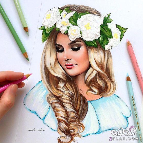 رسومات بنات ملونه , هذة الرسومات مثل الحقيقة تمام