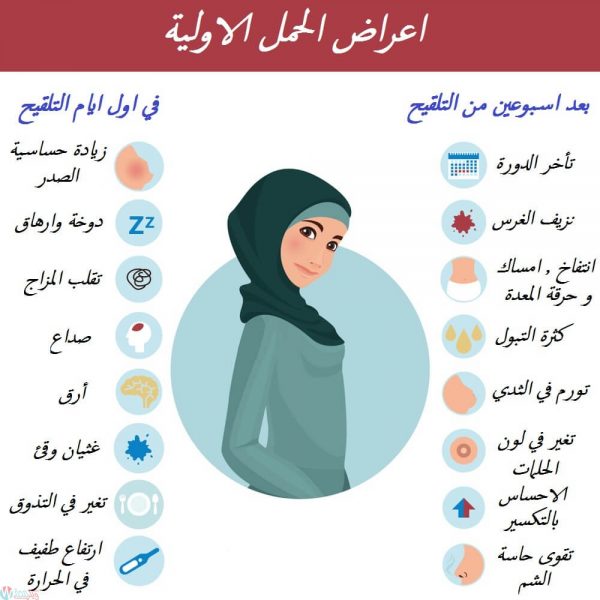 اعراض الحمل في الاسبوع الاول قبل الدورةا-لحالات التي تظهر في الاسبوع الاول قبل الدورة 3320